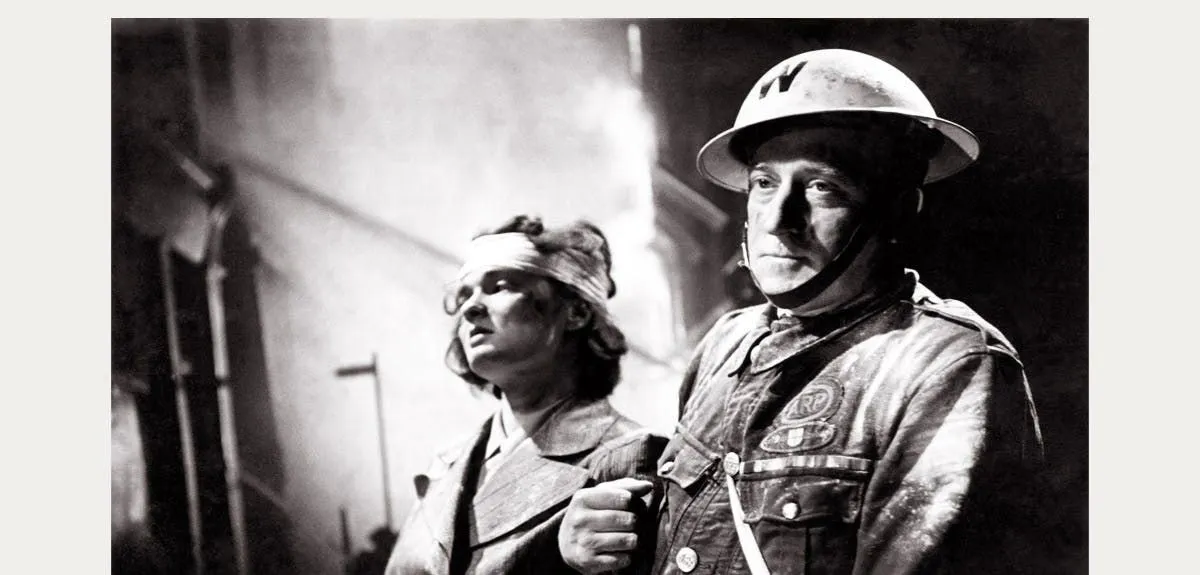 ARP warden helping the wounded in World War 2