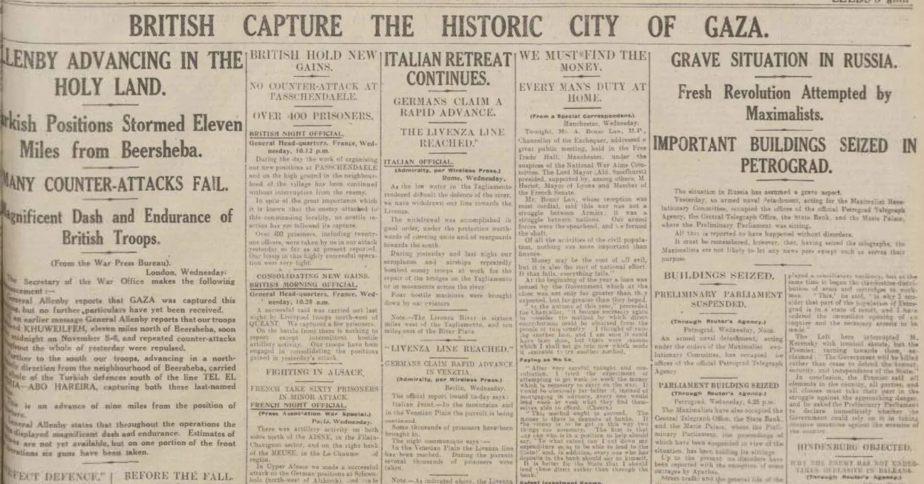 Britain captures Gaza 1917 First World War