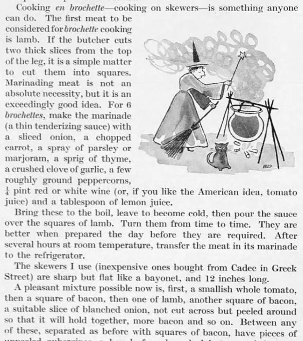 Barbecue recipes, The Tatler, 1958