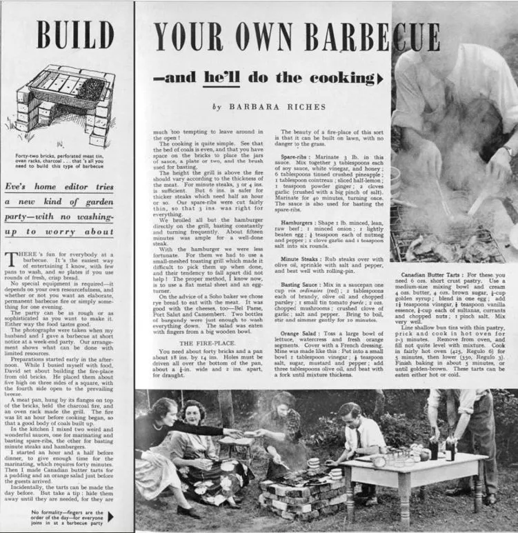 Build your own barbecue, Britannia and Eve, 1956