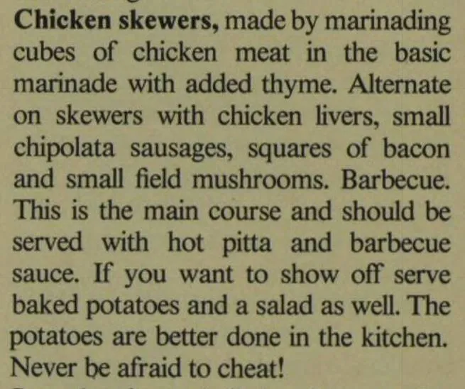 Chicken Skewers, Illustrated London News, 1977