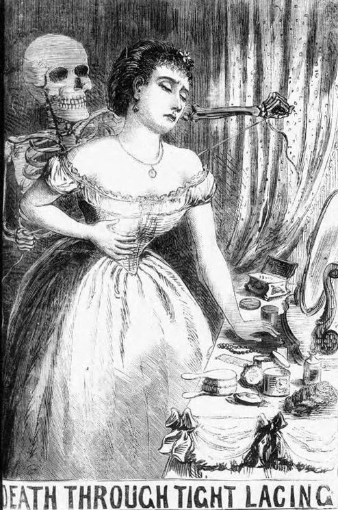 The Illustrated Police News reported that a woman had been killed by her corset in 1870.
