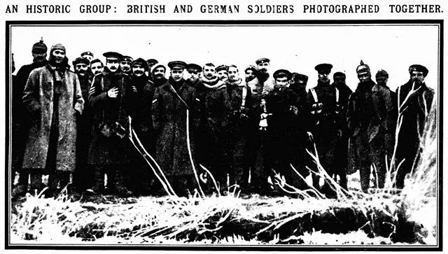 The Daily Mirror printed a photo from the Christmas Truce in 1914.