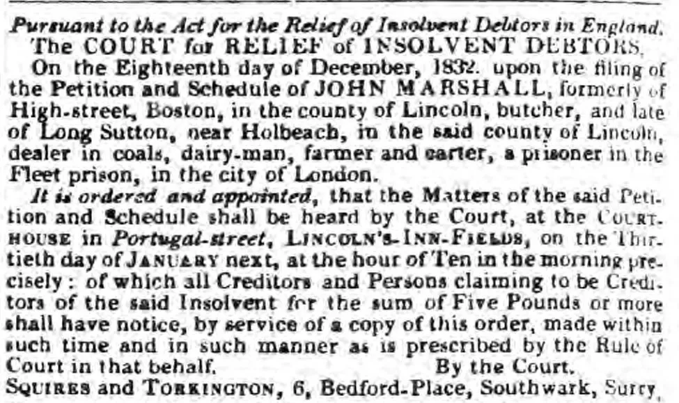 Stamford Mercury December 1832