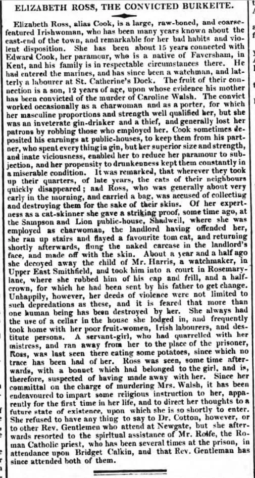 Elizabeth Ross, the convicted burkeite