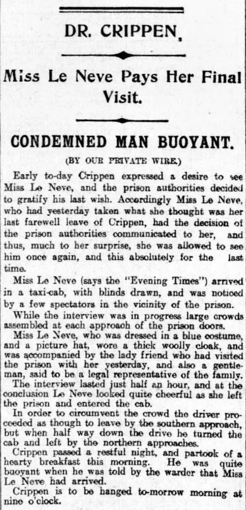 Last visit for Ethel and Dr Crippen