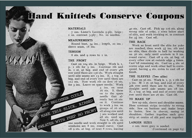 Hand knitteds conserve coupons