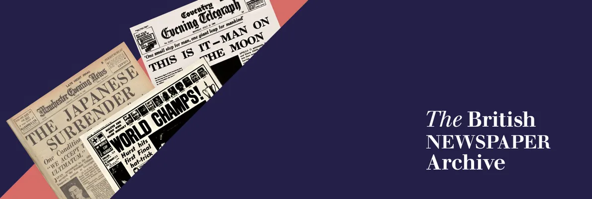 A montage of different newspaper titles with the British Newspaper Archive logo
