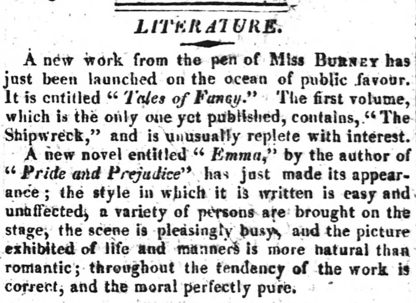 Jane Austen's new novel Emma