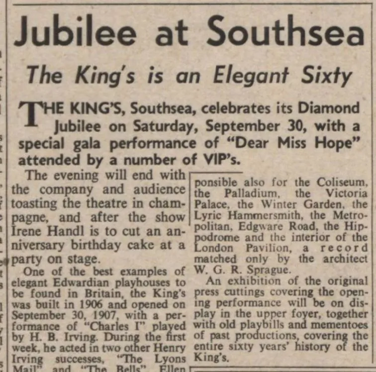 King's Theatre, Southsea Diamond Jubilee