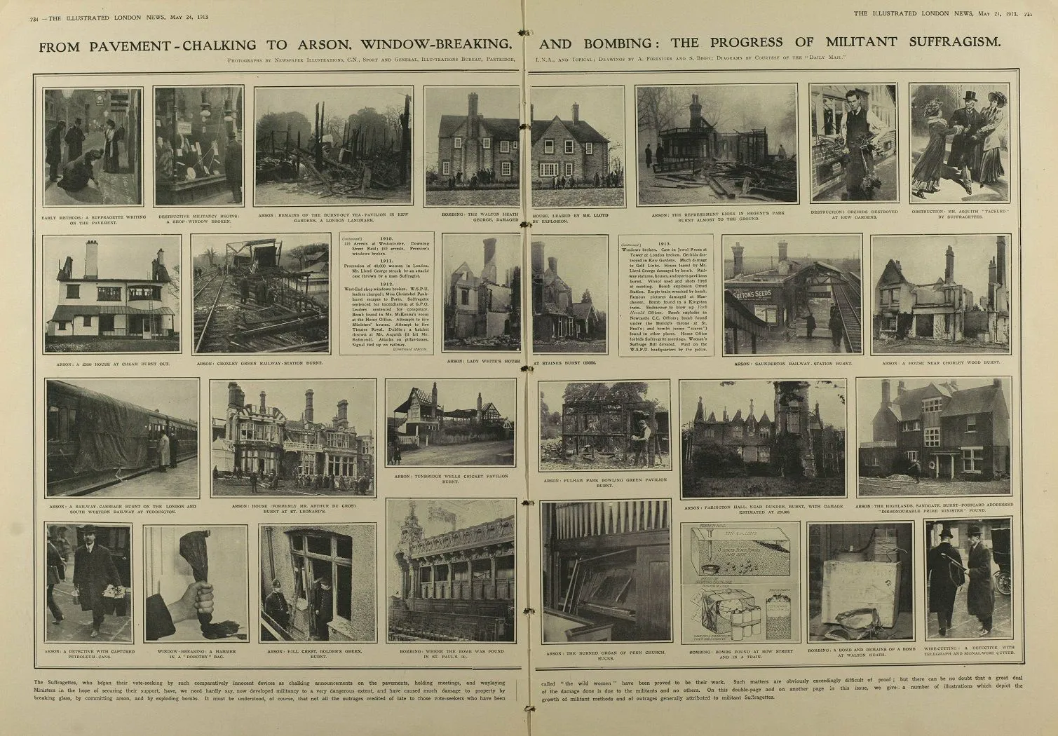 Militant suffragettes Illustrated London News