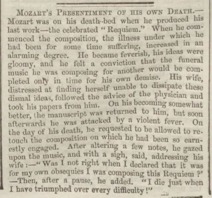 Death of Mozart
