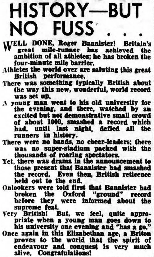 Roger Bannister's four-minute mile