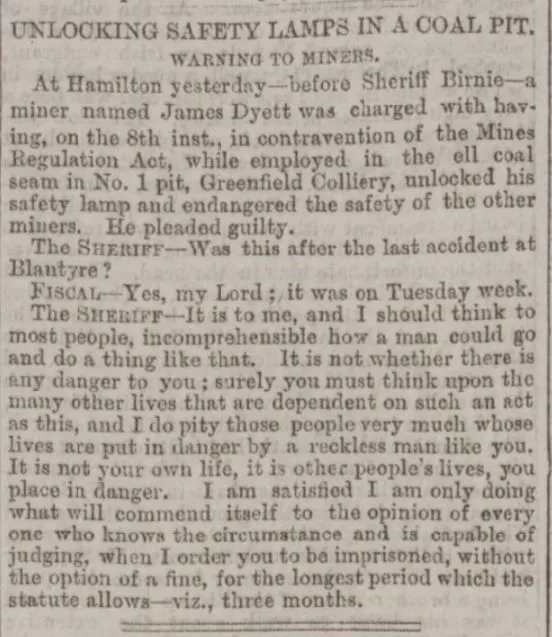 Miner imprisoned 1879