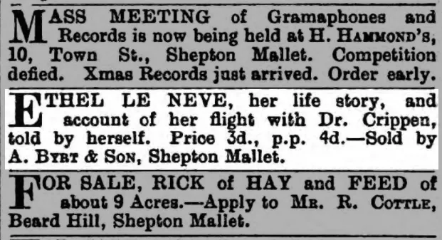 Ethel Le Neve's account