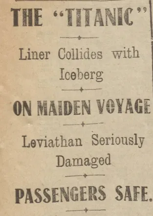 Titanic collides with iceberg