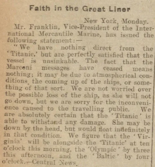Faith in Titanic