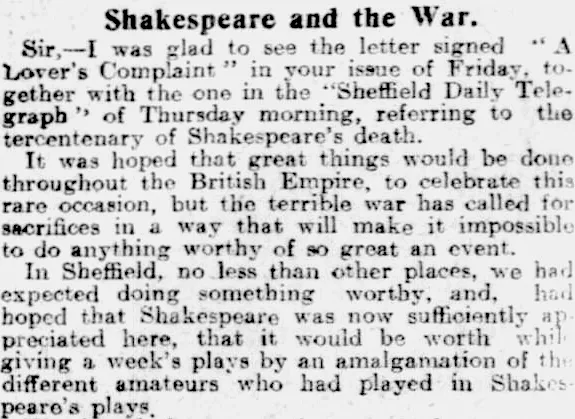 Shakespeare and war
