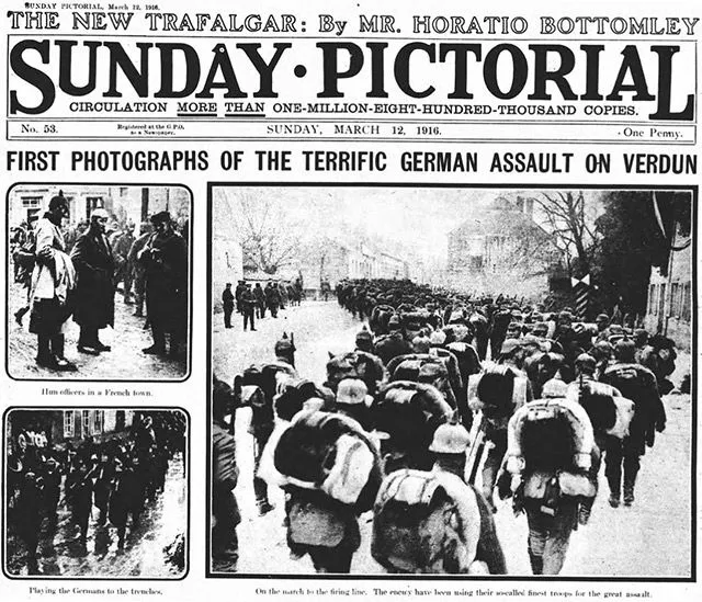 A copy of the Sunday Pictorial (now known as the Sunday Mirror) from 1916.