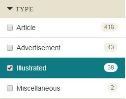 Article type search filter