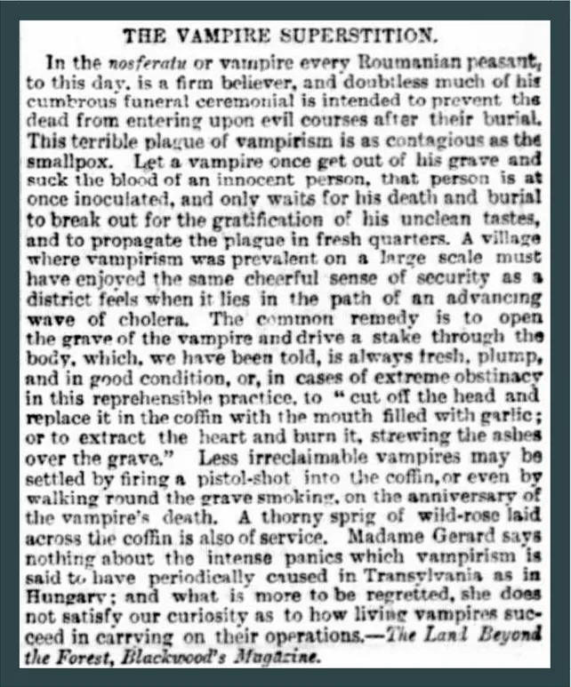 The vampire superstition