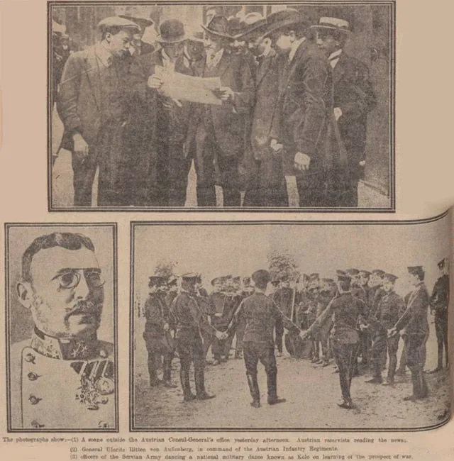 Photos of the day World War One started, published in the Daily Record