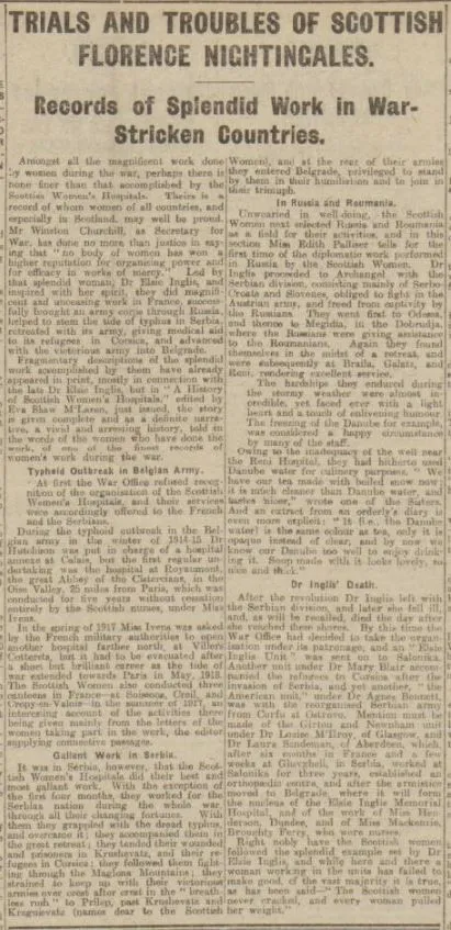 Elsie Inglis 1919