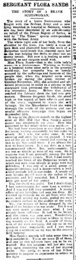 Flora Sandes First World War