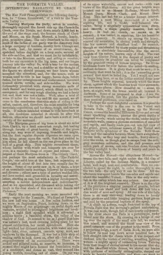 Grace Greenwood's account of Yosemite