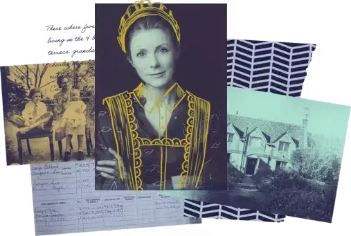 A woman in a family history photograph