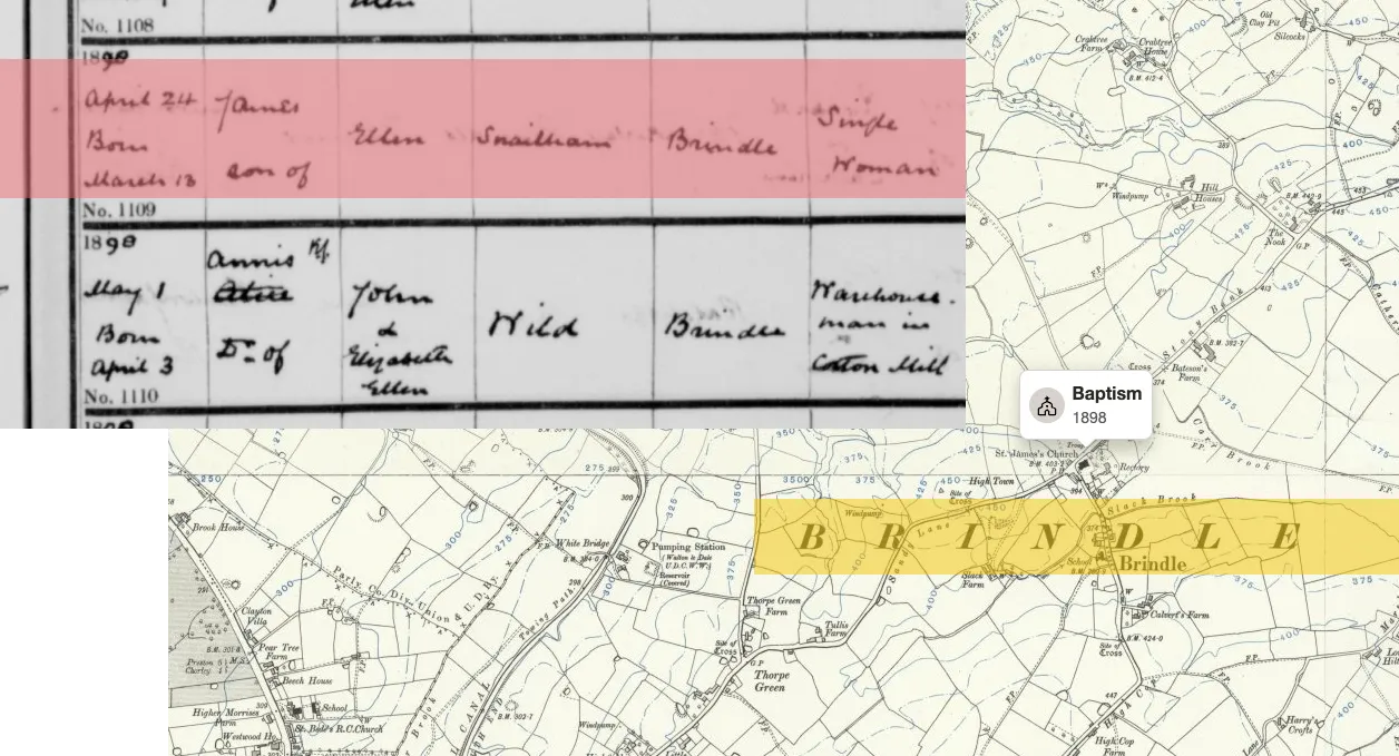 A historic map and a record for James Snailham