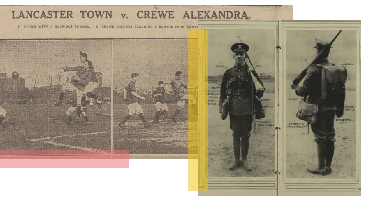 A WW1 soldier and a turn of the century football team