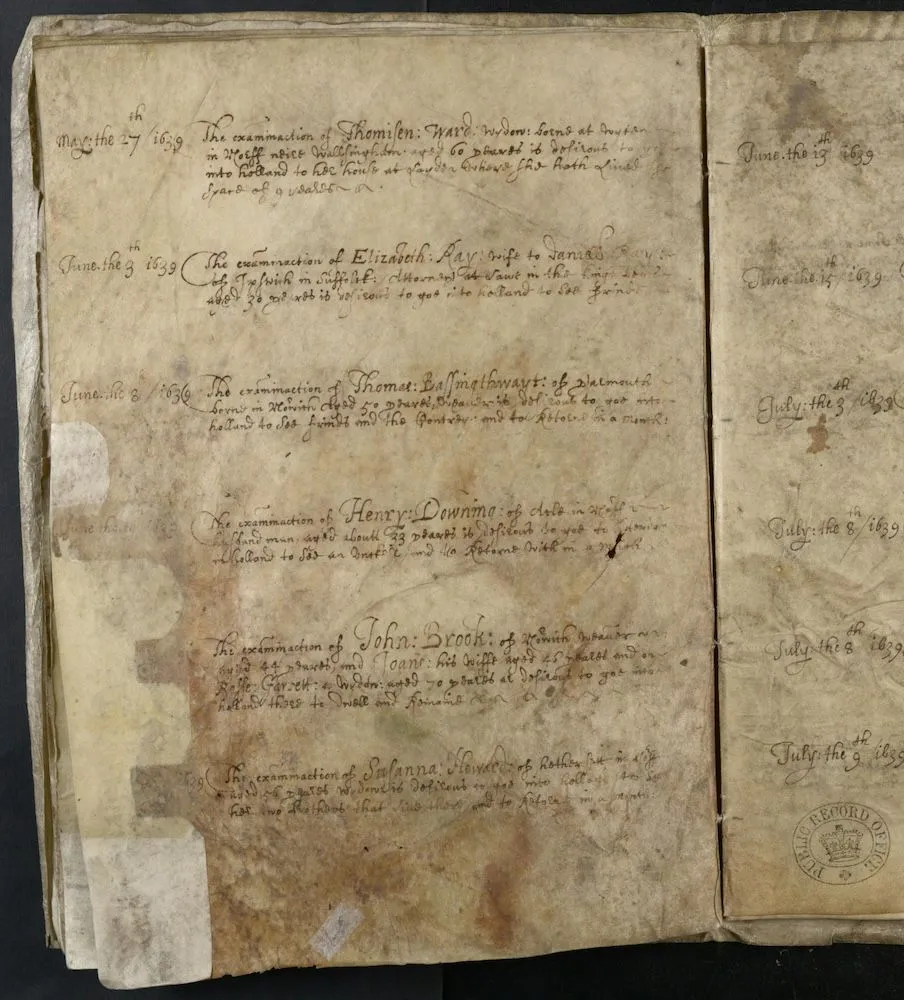 Hand-written record in seventeenth-century script known as secretary hand 
