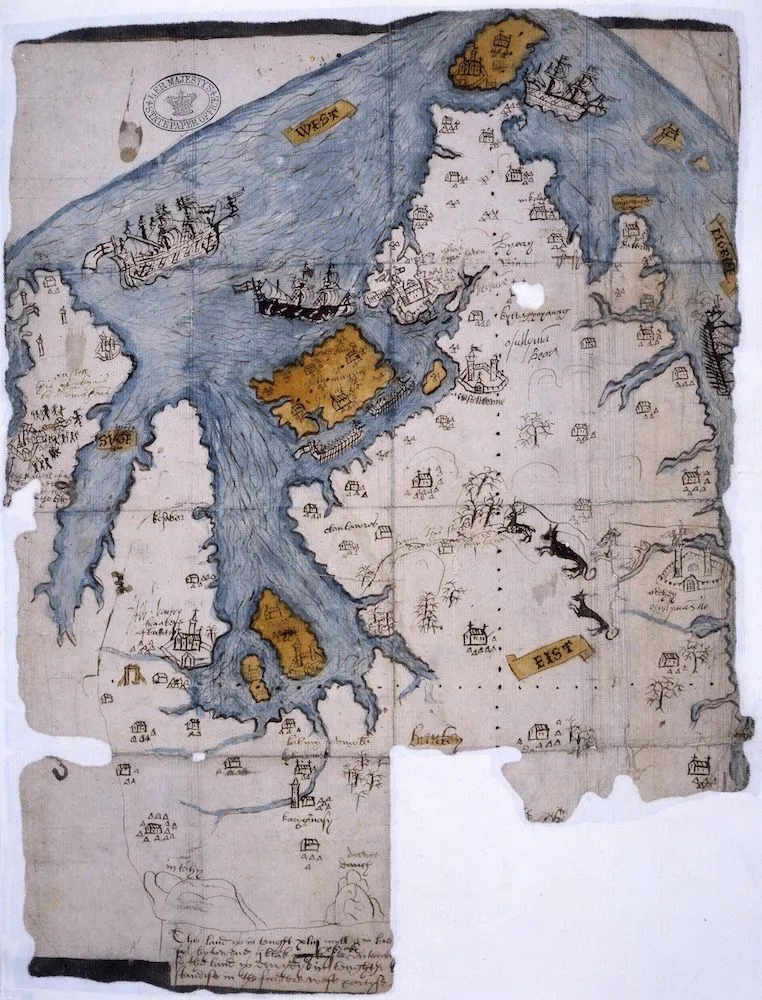 Sixteenth-century map of Bantry Bay