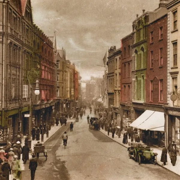 An aerial view of Grafton Street in Dublin 