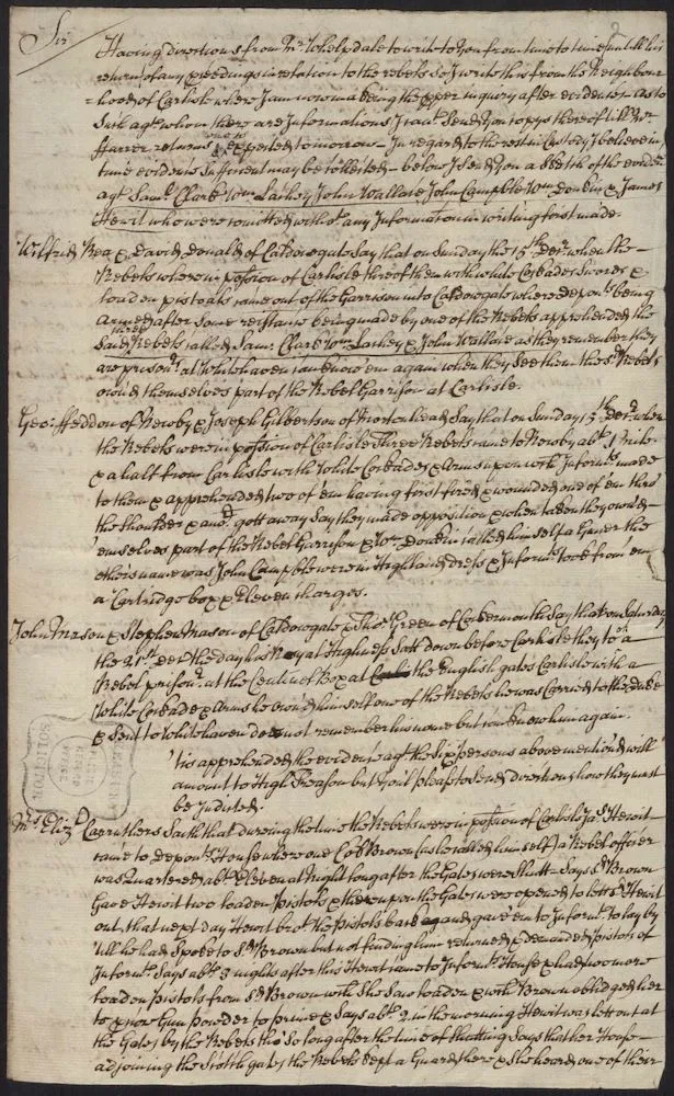 A handwritten page from Thomas Hutchinson’s correspondence to John Sharpe