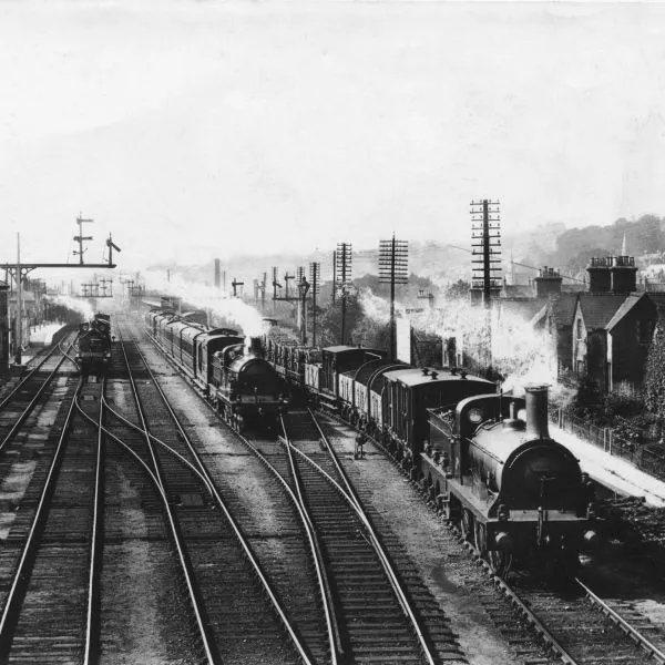 Railway trains at Redhill