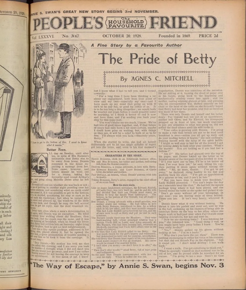 A page of the People's Friend from 20 October 1928