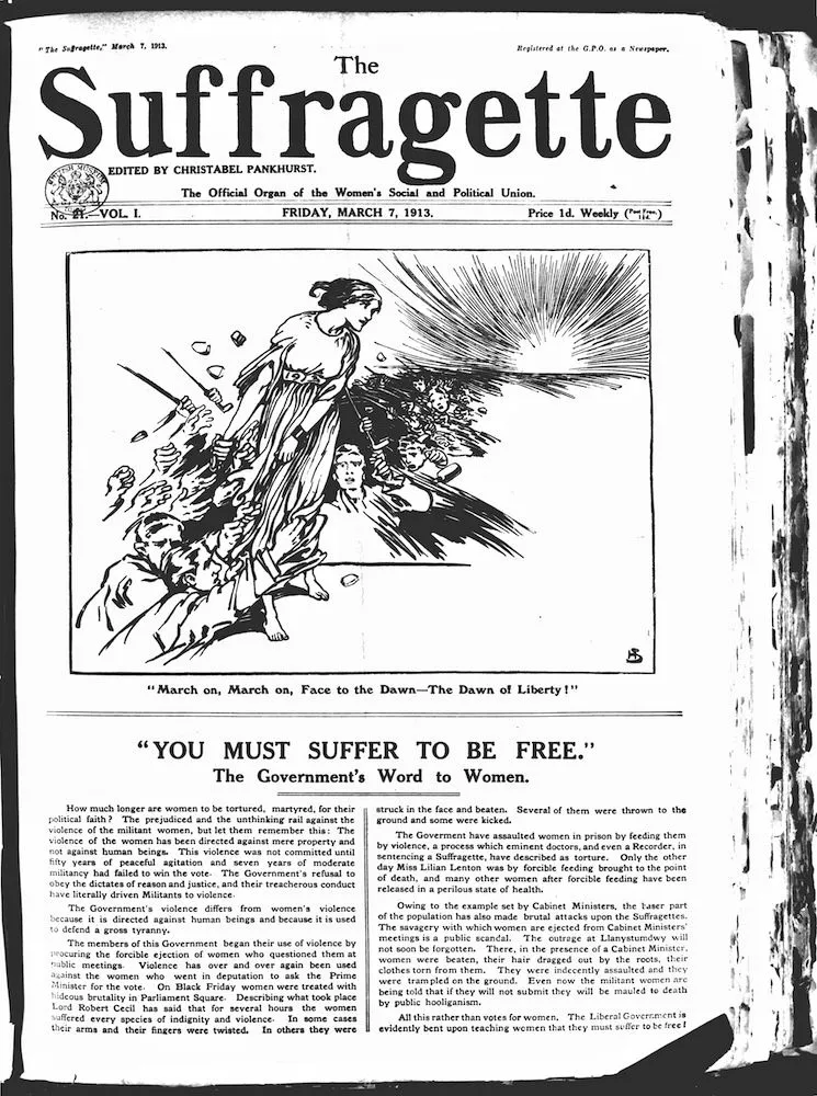 Cover of The Suffragette newspaper from 25 April 1913